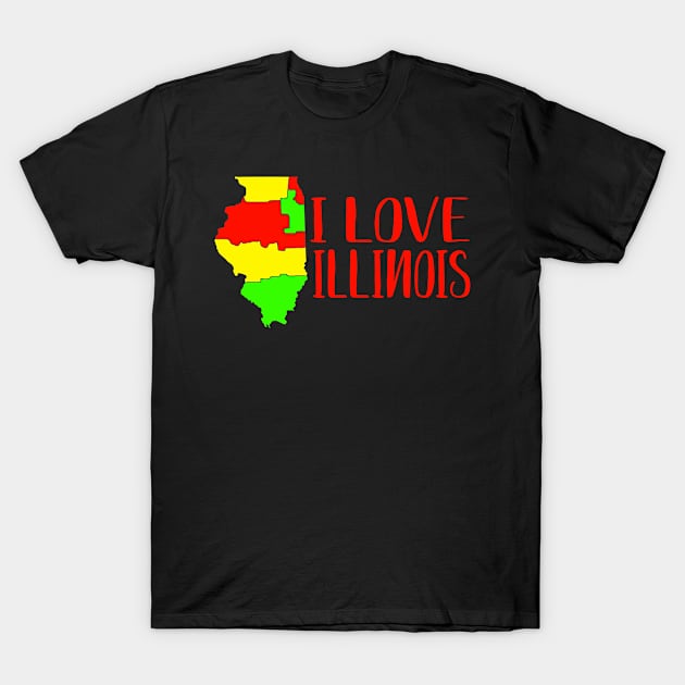 USA state: Illinois T-Shirt by KK-Royal